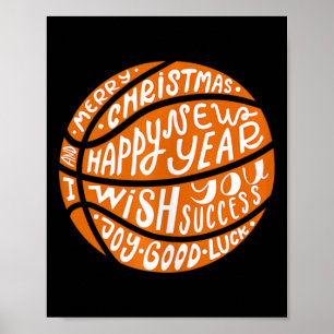 Poster Basket amusant Joyeux Noël Joyeux Nouvel An Ta
