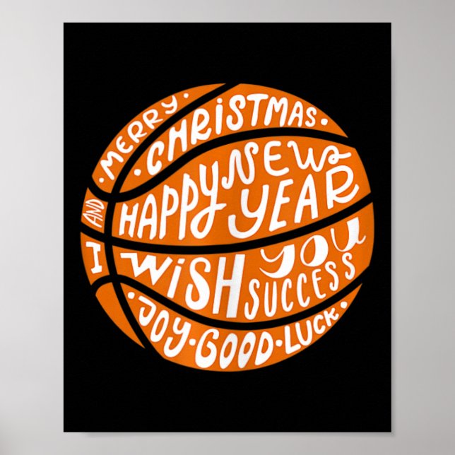 Poster Basket amusant Joyeux Noël Joyeux Nouvel An Ta (Devant)
