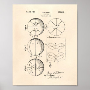 Poster Basket-ball 1929 Brevet Art Vieux Poivre