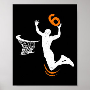 Poster Basket-ball 6 ans Dunk 6 ans Fête Boys
