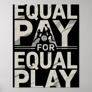 Poster Basket-ball à salaire égal Jouer Design Premium