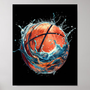Poster Basket-ball Basketball Lover Dessin Waterc