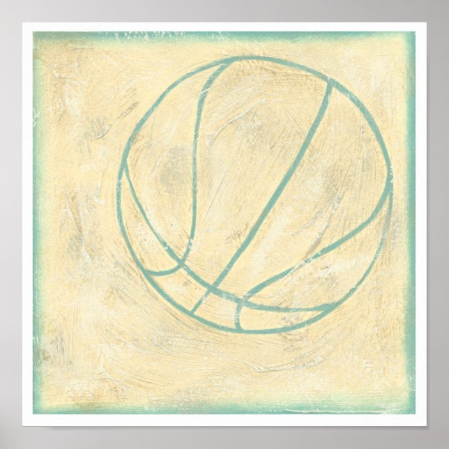 Poster Basket-ball bleu par Chariklia Zarris (Devant)