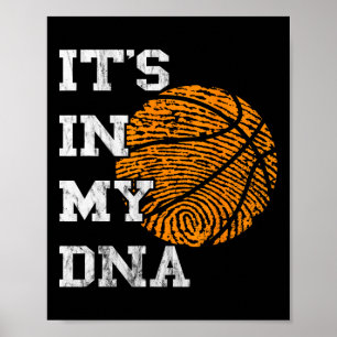 Poster Basket-ball C'est dans mon ADN empreintes digitale