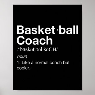 Poster Basket-ball Coach Cadeau Fun Basketball Définition