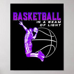 Poster Basket-ball dans un rayon de lumière