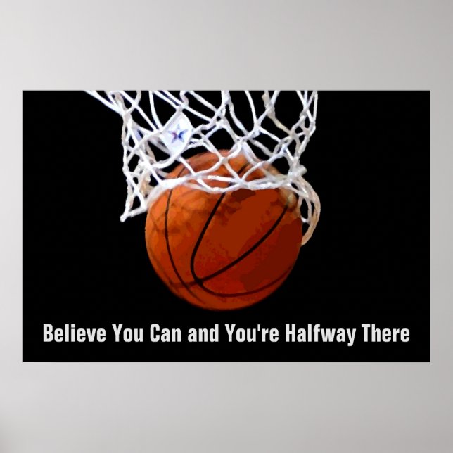 Poster Basket-ball de devis motivationnel (Devant)