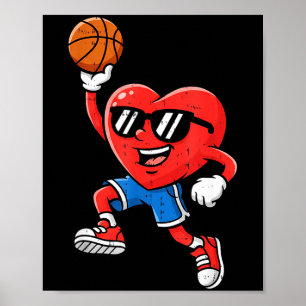 Poster Basket-ball de la Saint-Valentin pour adolescents 
