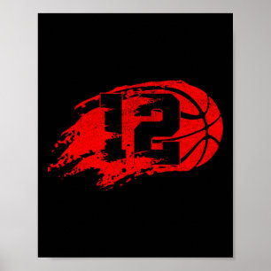 Poster Basket-ball en détresse 12e 12 ans Anniversaire Pa
