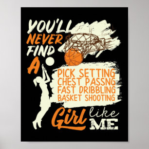 Poster Basket-ball fille comme moi tournage Dribbling