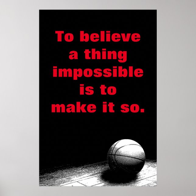 Poster Basket-ball Motivation Inspiration croyance (Devant)