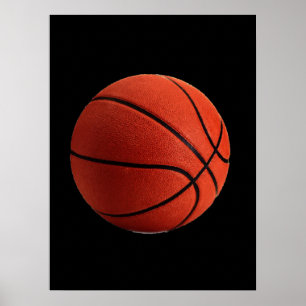 Poster Basket-ball noir orange