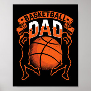 Poster Basket-ball Papa Joueur Coach Match Équipe Père Da
