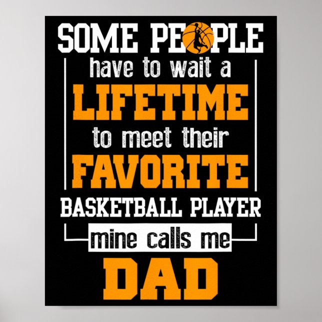 Poster Basket-ball Papa Joueur favori à vie Père D (Devant)