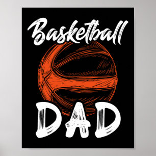 Poster Basket-Ball Papa Pour Hommes Famille Correspondant
