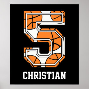 Poster Basket-ball personnalisé numéro 5
