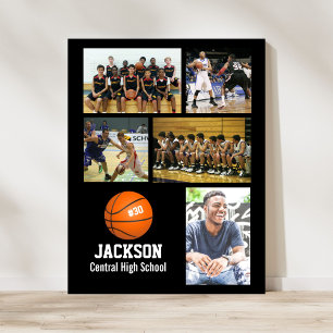 Poster Basket-ball personnalisé Photo Collage Nom de l'éq