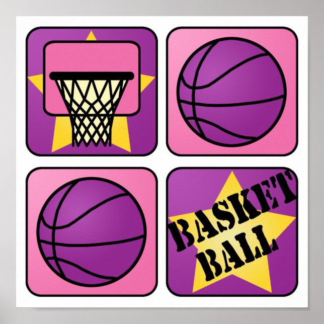 Poster Basket-ball PInk (Devant)