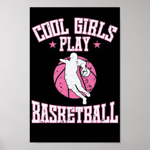 Poster Basket-ball pour filles "Cool Girls play Basket