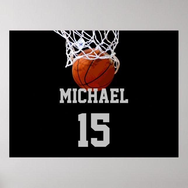 Poster Basket-ball Votre nom (Devant)