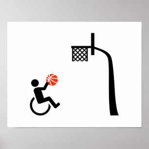Poster Basket en fauteuil roulant