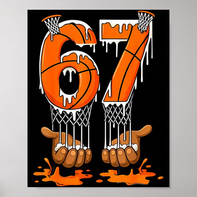 Poster Basketball 67 Six Seven Funny Gen Alpha Meme Drip  (Devant)