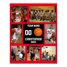 Basketball 7 Photo collage Nom de l'équipe rouge