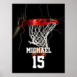 Poster Basketball Ajouter Votre Nom Et Votre Numéro