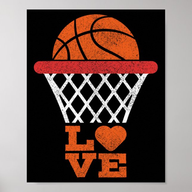 Poster Basketball Amour Basketball Amoureux Lover Girl Bo (Devant)