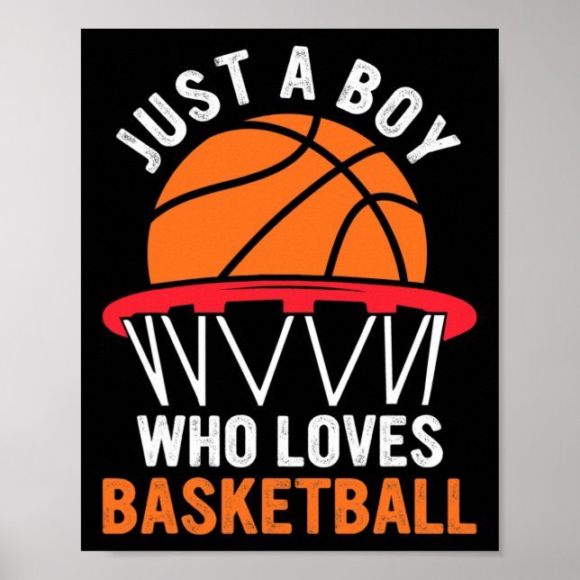 Poster Basketball Amusant Pour Les Garçons - Juste Un Gar (Devant)