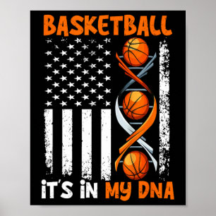 Poster Basketball C'est dans mon ADN amusant Joueur entra