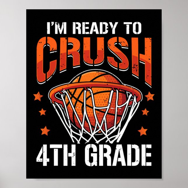 Poster Basketball de 4e année Revenir à l'école garçons e (Devant)