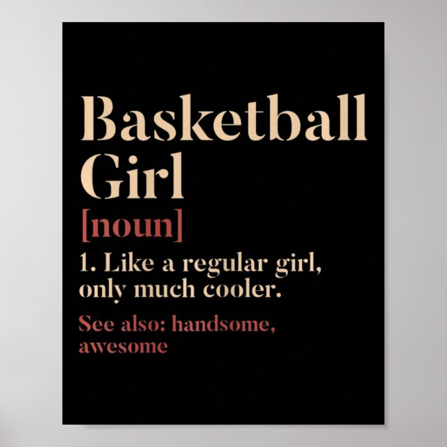 Poster Basketball Définition Fille Drôle Cadeau Pour Bask (Devant)