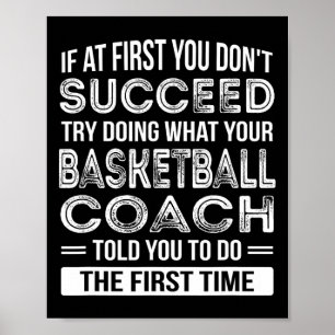 Poster Basketball entraîneur cadeau Merci cadeau amusant
