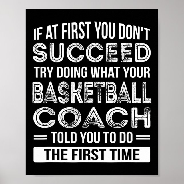 Poster Basketball entraîneur cadeau Merci cadeau amusant (Devant)