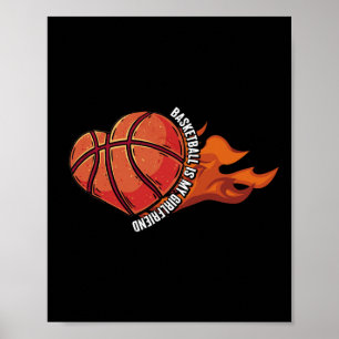 Poster Basketball Est Ma Petite Amie Ball Game Hoops Joue