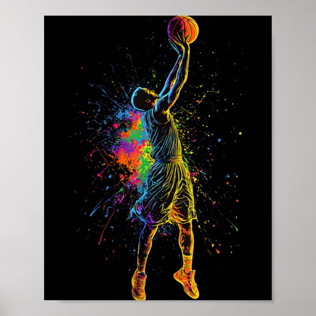 Poster Basketball For Men Kids Youth Player Slam Dunk Tee (Devant)
