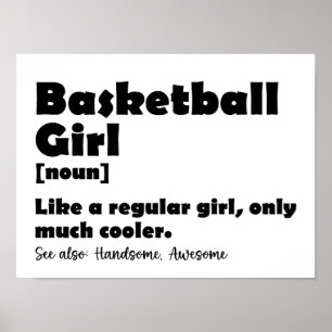 Poster Basketball Girl Funny Dictionnaire Définition Fill