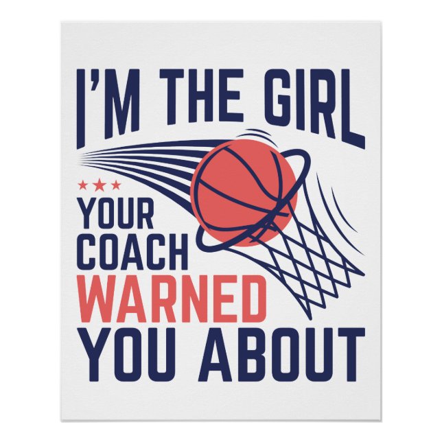 Poster Basketball Je suis la fille que votre entraîneur a (Devant)