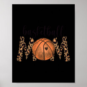 Poster Basketball Maman Empreinte de léopard Cheetah Fier