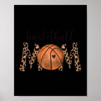 Poster Basketball Maman Empreinte de léopard Cheetah Fier
