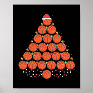 Poster Basketball Noël Arbre tenue Noël Noël