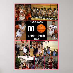 Poster Basketball Photo Collage Team Fin de saison Keepsa