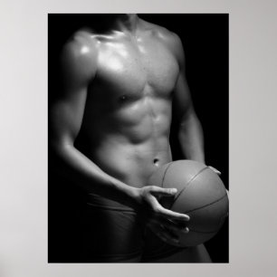 Poster Basketball player W7 in black and white