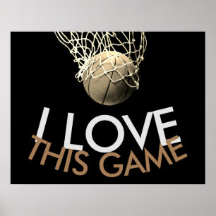 Poster Basketball Sepia Tons Retro Look