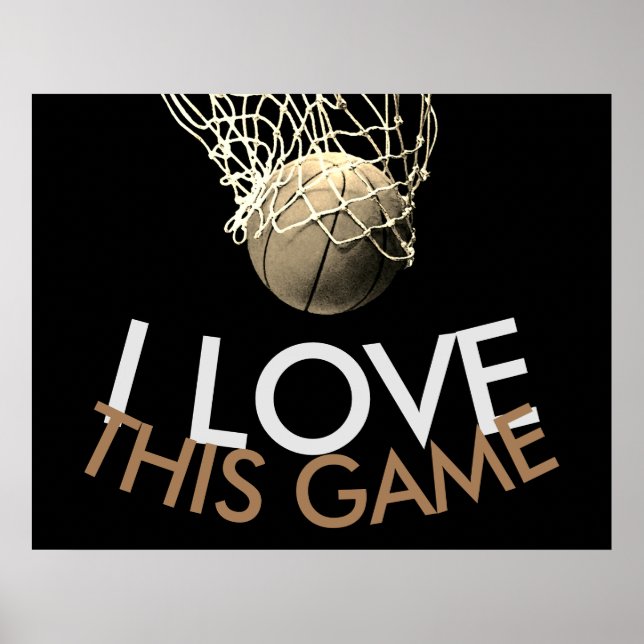 Poster Basketball Sepia Tons Retro Look (Devant)