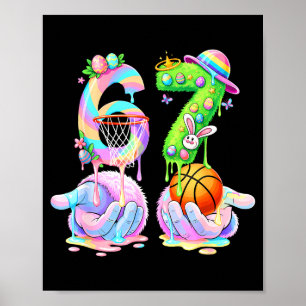Poster Basketball Six Seven 67 Lapin de Pâques Drôle 67 M