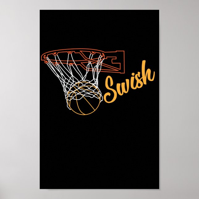 Poster Basketballkorb "Swish" (Devant)
