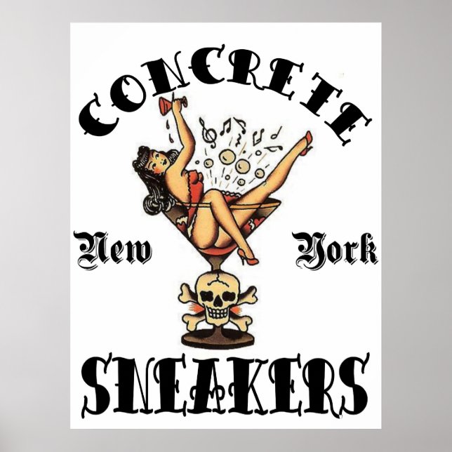 POSTER BASKETS EN BÉTON "LOGO TATTOO" (Devant)