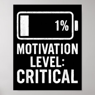 Poster Basse Batterie Drôle Motivation Niveau critique